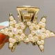 Toddler / Kid's Delicate Rhinestone Pearl Small Hair Clip Apricot
