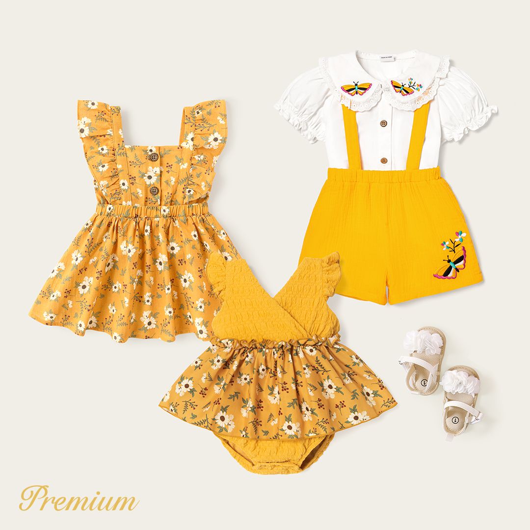 

<Daisy Dream> Baby Girl Cotton Yellow Floral Series