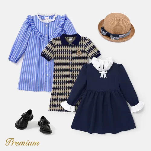 <Timeless Tots>Elegant Toddler/Kid Girl solid color Dress 
