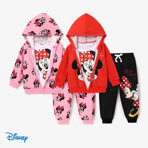 Disney Mickey and Friends Toddler Girl Character Print Long-sleeve Jacket/Pants/Tee