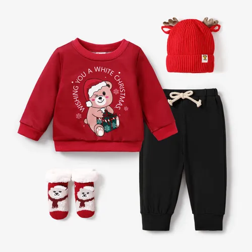 Baby Girl/Boy Christmas Style Hoodie/Pants/Socks/Hat