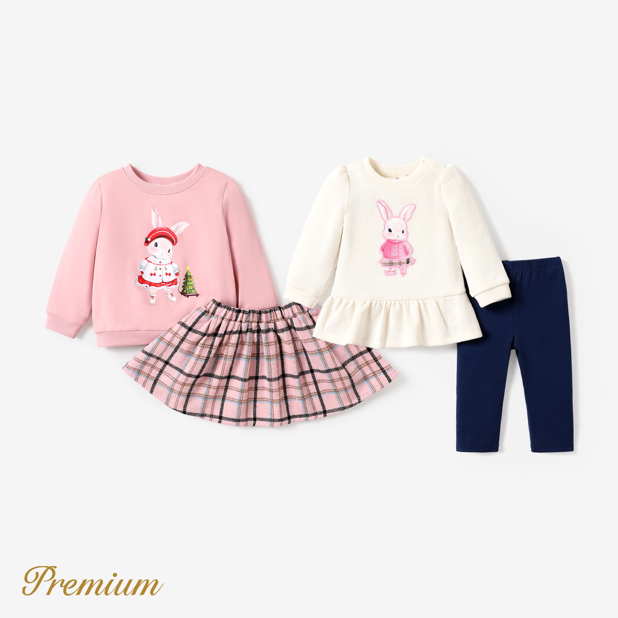 2pcs Baby/Toddler Girl Sweet Rabbit Pattern Set