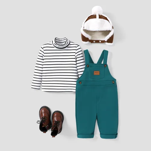 Toddler Girl/Boy Winter Basic Style Outfit with One Striped Tshirt or Romper or Fuzzy Hat or pair of shoes
