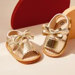 Baby / Toddler Solid Bowknot Velcro Closure Sandals Gold