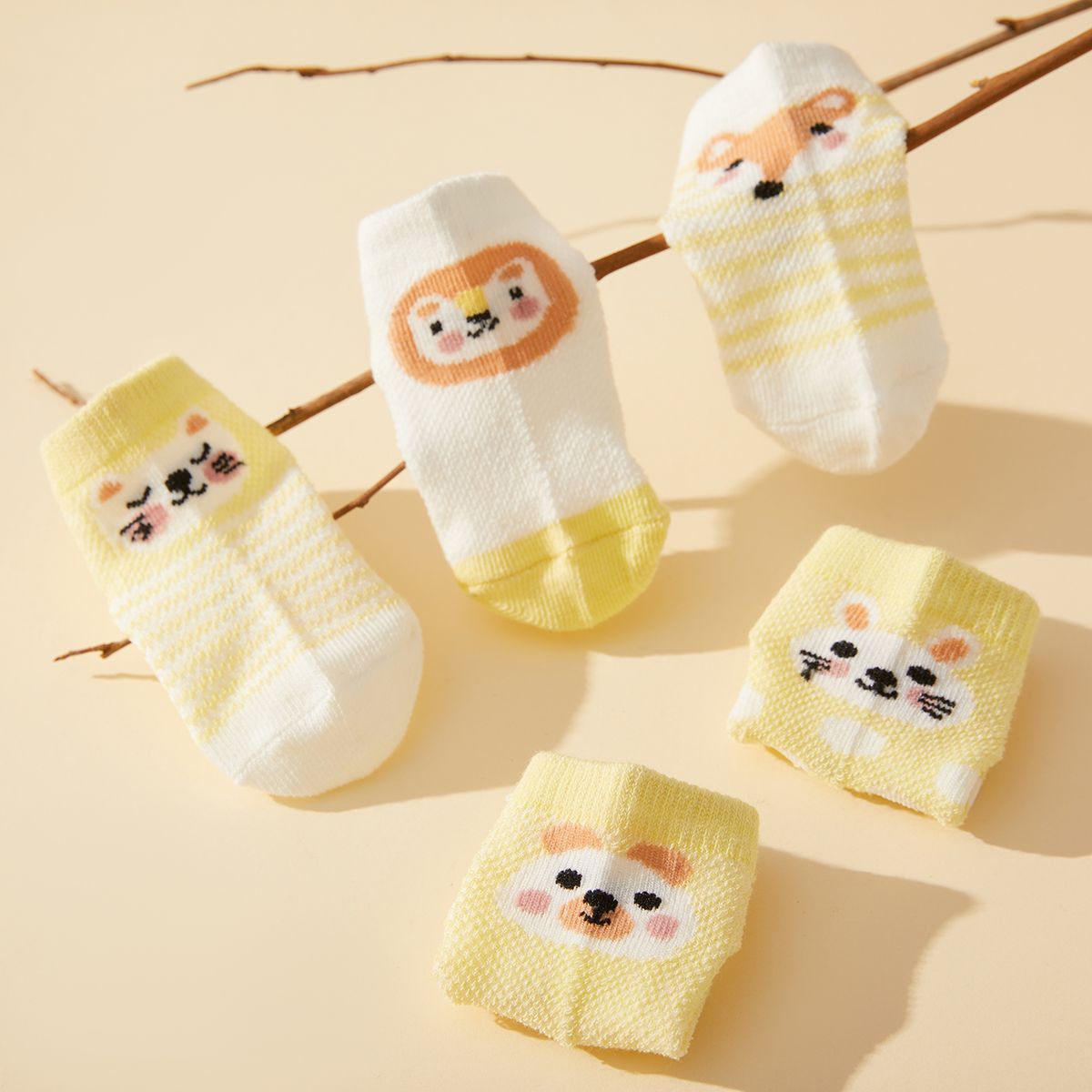 5-pack Baby / Toddler / Kid Animal Solid Socks