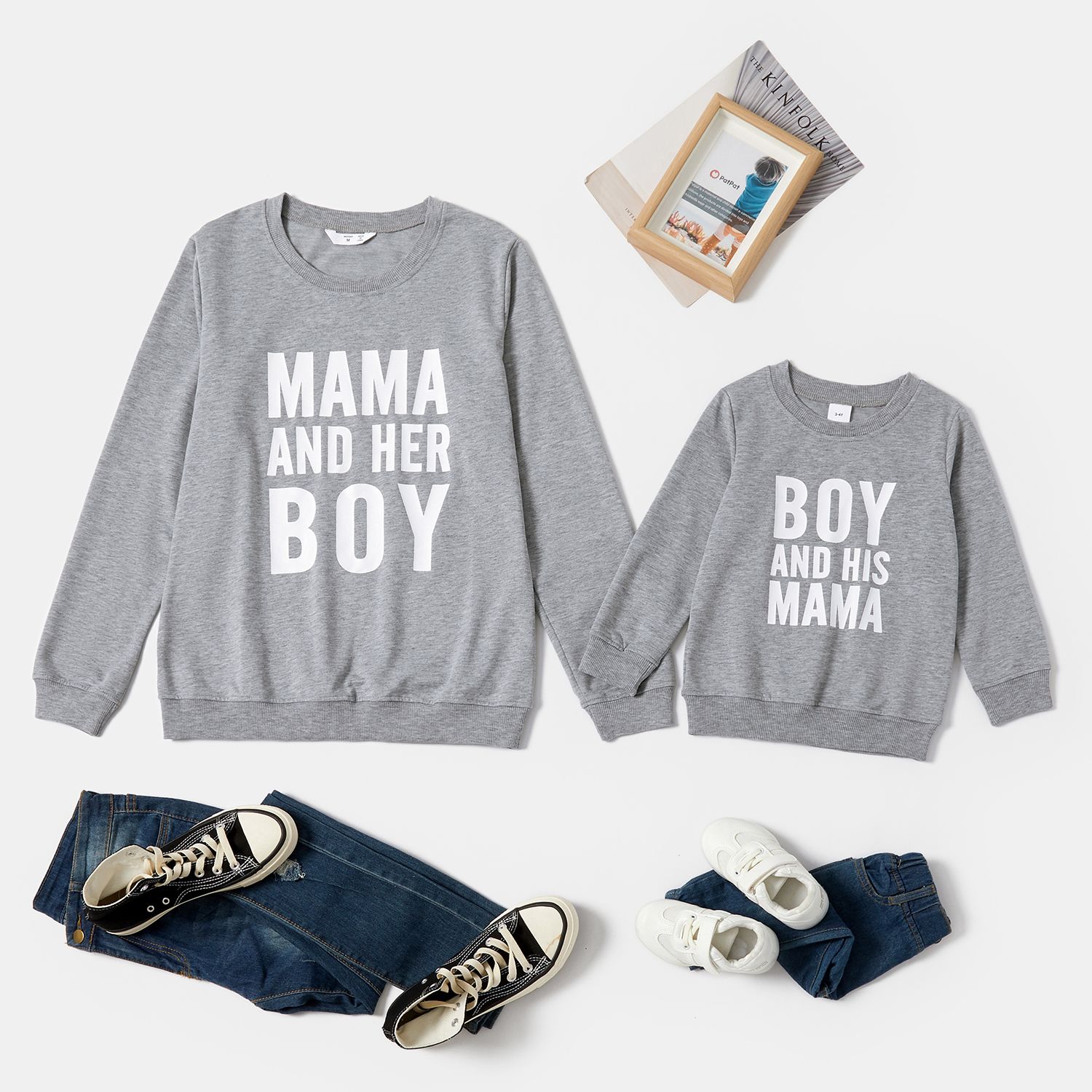 

Letter Print Sweatshirts for Mom and Me