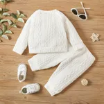 2pcs Baby Boy/Girl Solid Long-sleeve Imitation Knitting Set  image 2