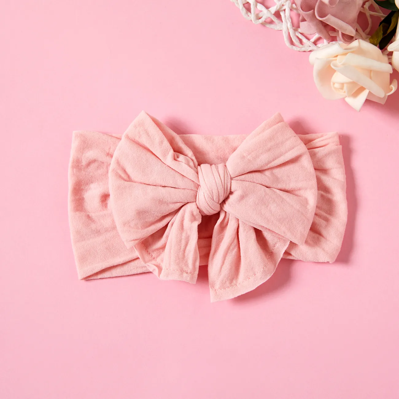 Baby / Toddler / Kid Solid Bowknot Hairband Light Pink big image 1