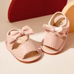 Baby / Toddler Solid Bowknot Velcro Closure Sandals Pink