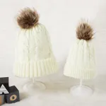 Autumn/Winter Multicolor Hairball Knit Beanie Hats  image 5