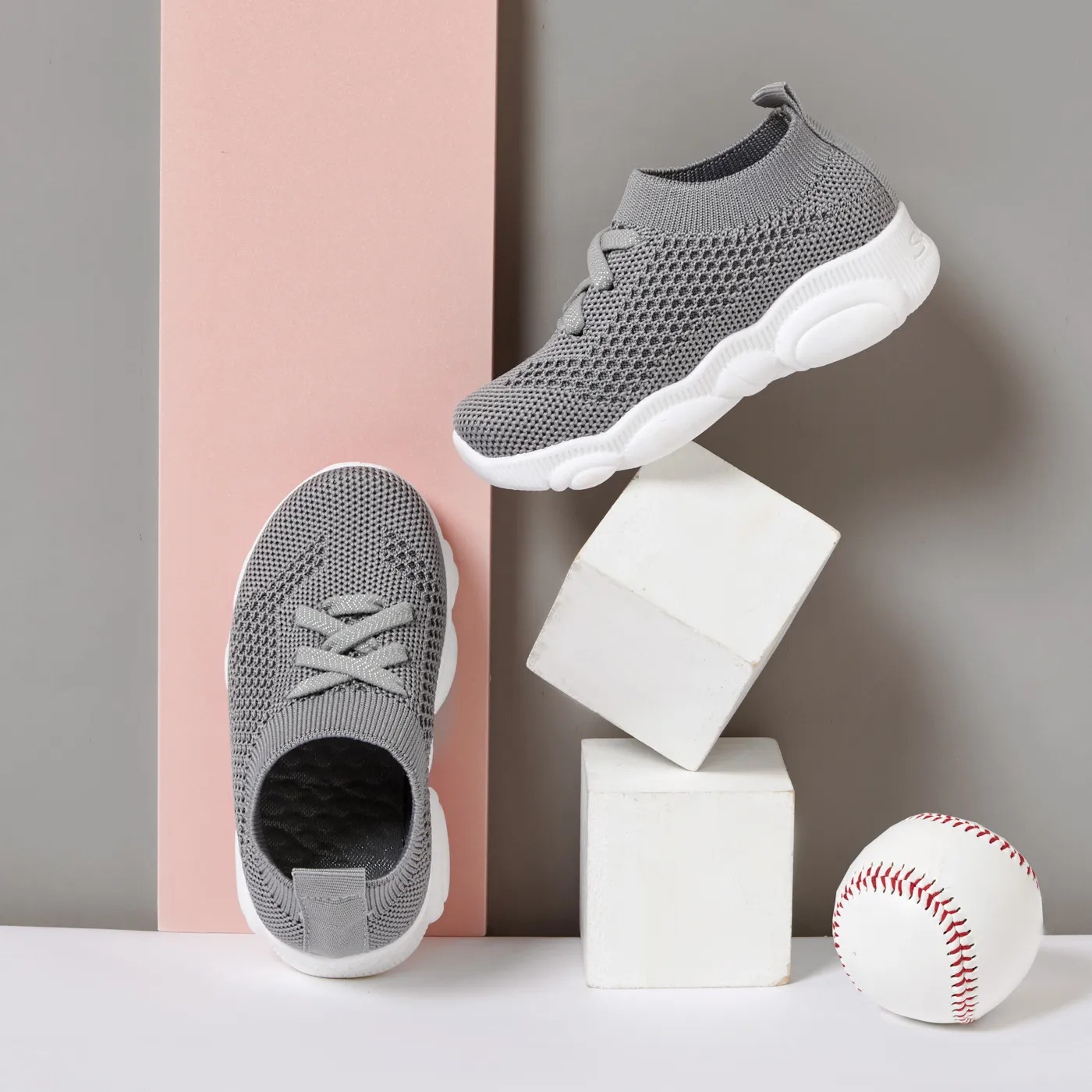 Toddler Boy / Girl Trendy Solid Breathable Athletic shoes Grey image 2