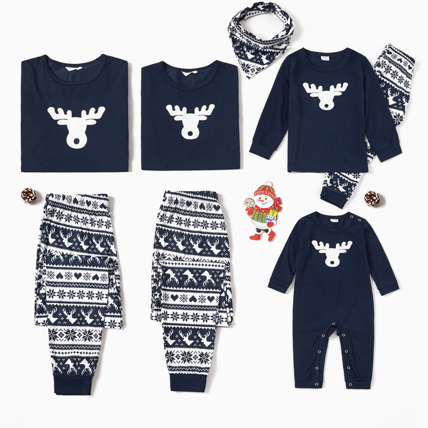 

Family Matching Reindeer Print Christmas Pajamas Sets (Flame Resistant)