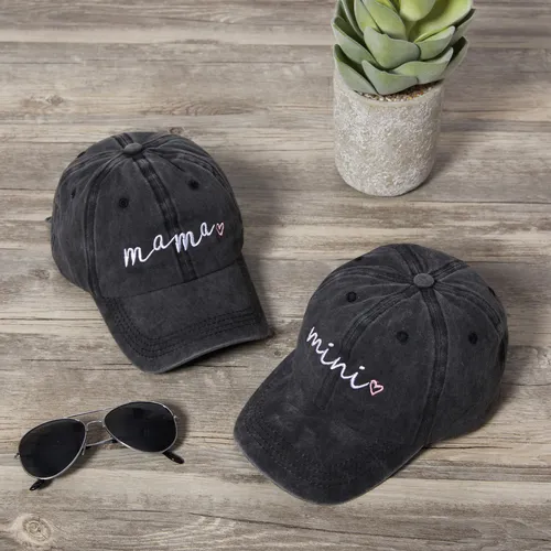 Family Matching Letter Print Baseball Caps