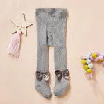 Baby / Toddler / Kid Solid Bowknot Stockings (Various colors) Light Grey