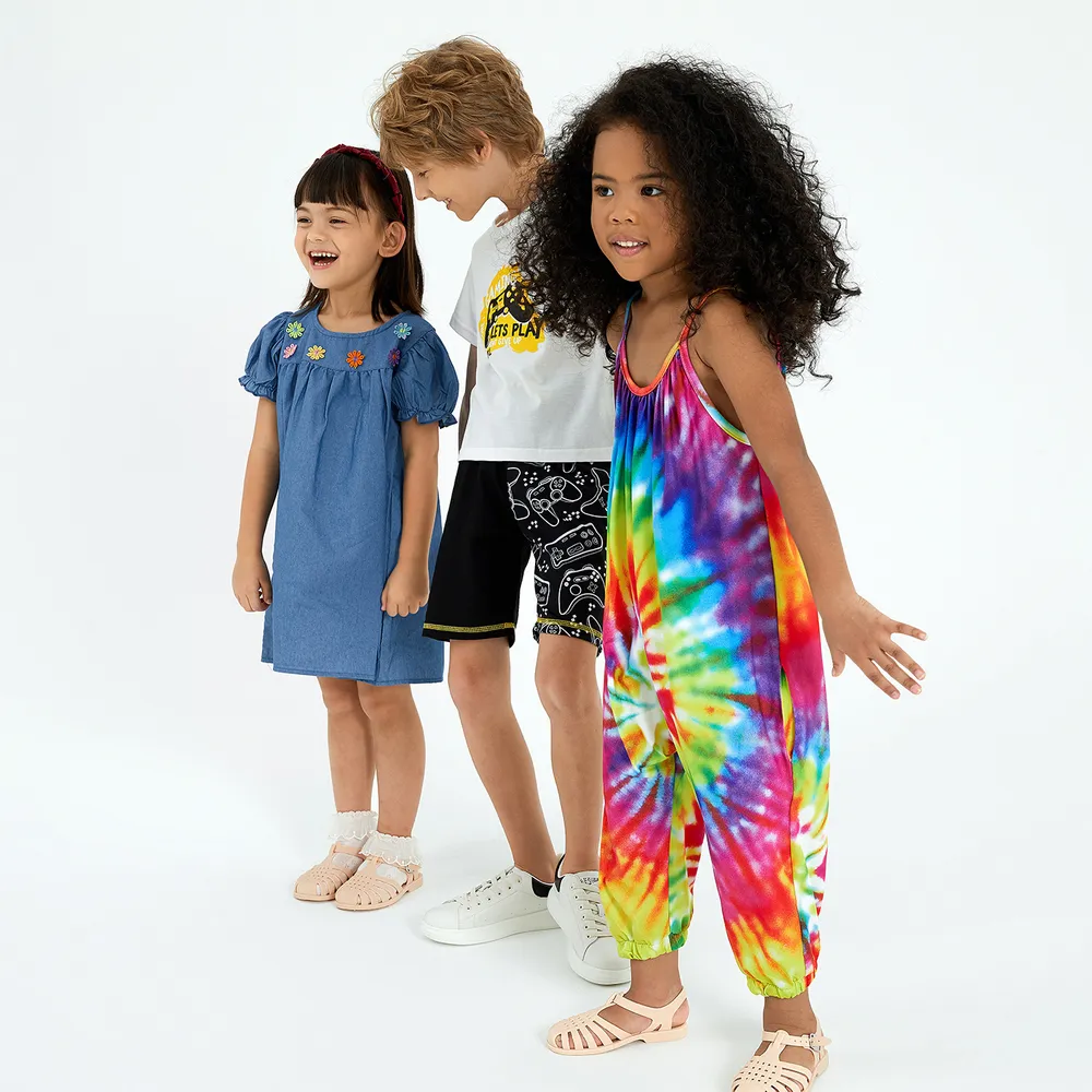 Bambino piccolo Ragazza Ipertattile Casual Fiore grande Vestiti big image 4