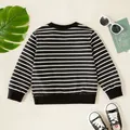 Toddler Boy Excavator Embroidered Stripe/Solid Pullover Sweatshirt  image 2