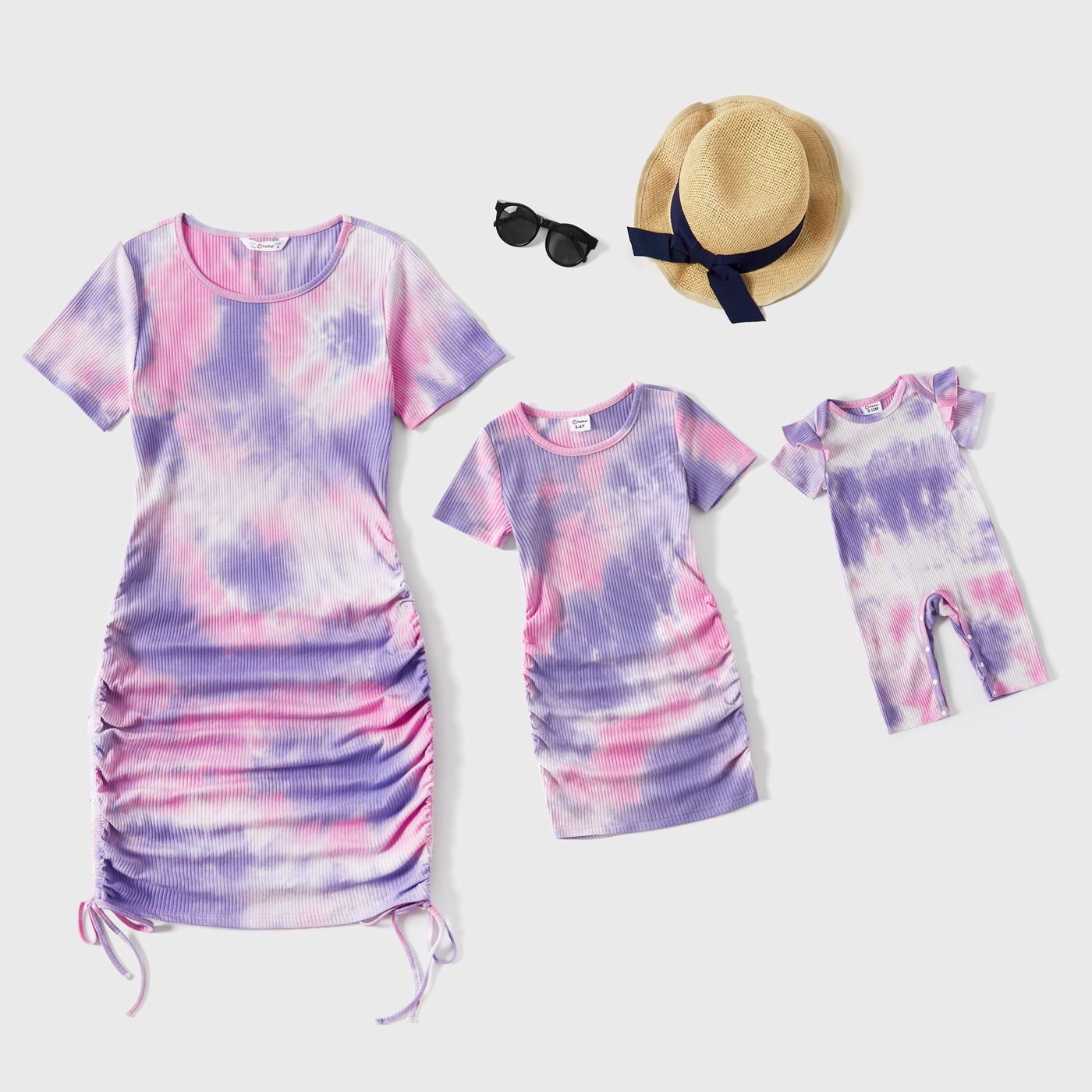 

Pit Stripe Crepe Short-sleeve Matching Dresses