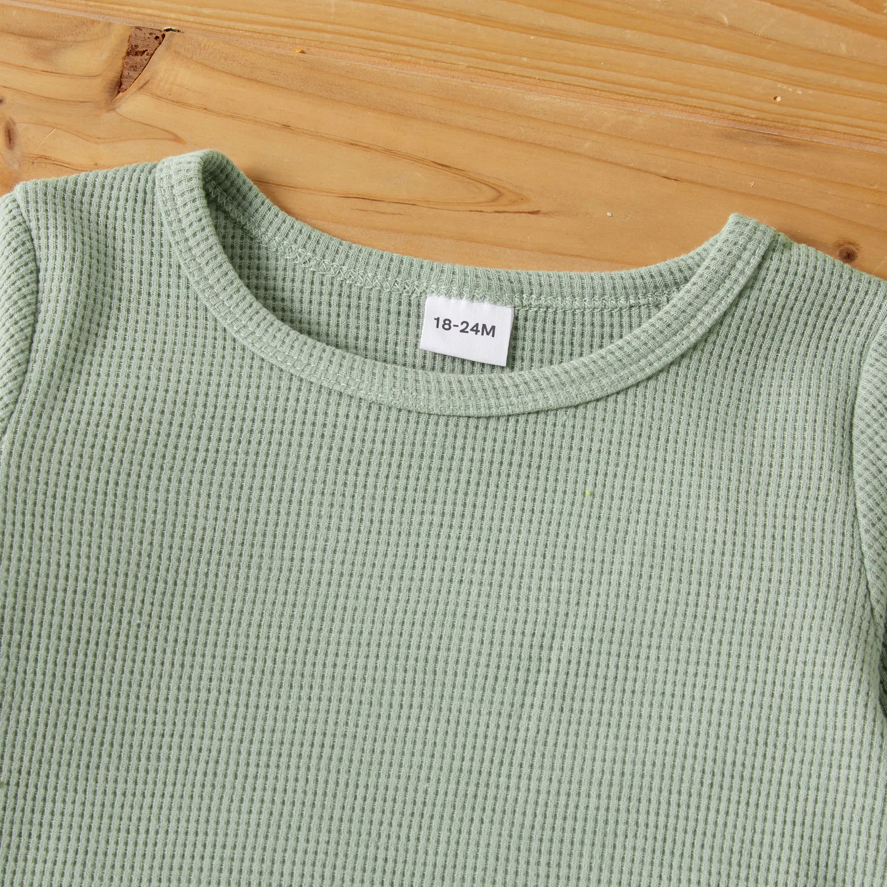 2-piece Toddler Girl/Boy Waffle Knit Long-sleeve Top and Elasticized Pants Casual Set  image 4