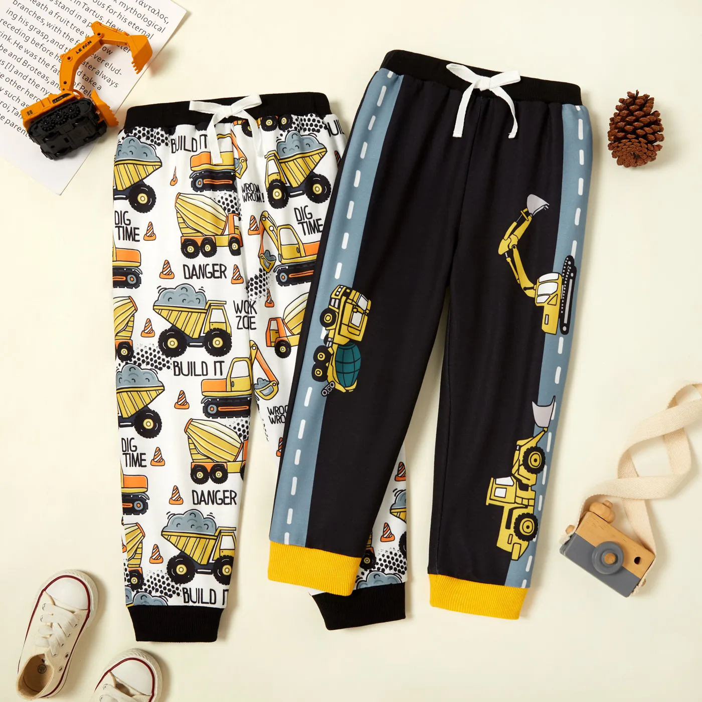Toddler Vehicle Print Casual Pants & Sweatpants & Harem Pants