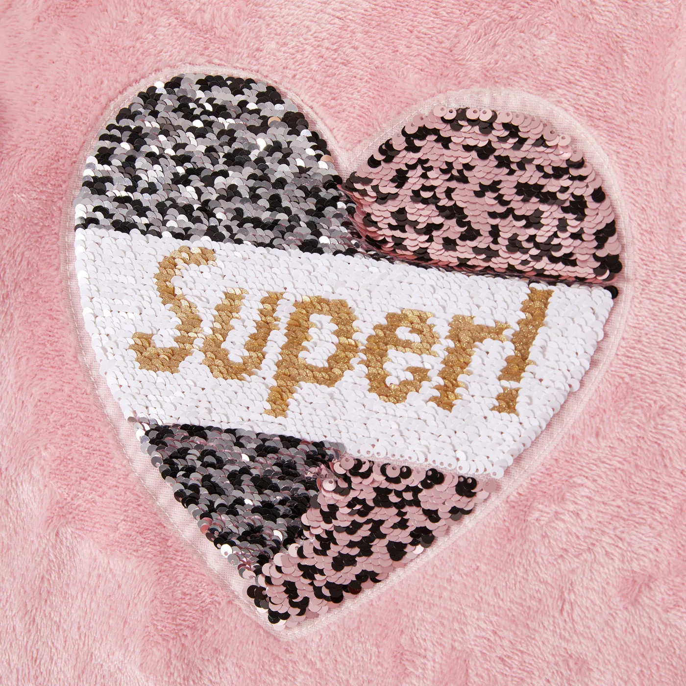 Kid Girl Flip Sequin Letter Heart Pattern Pink Sweatshirt Dress  image 4
