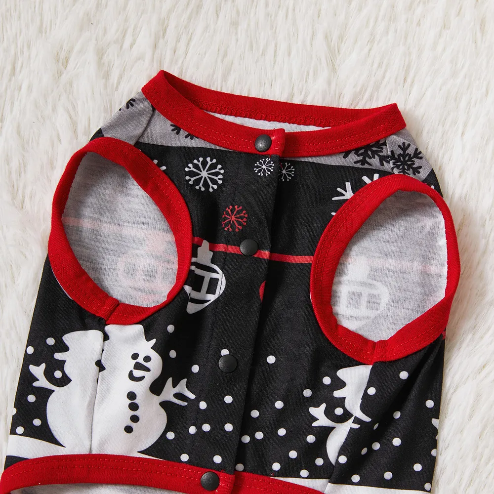 Christmas Tree Snowflake and Letters Print Grey Family Matching Long-sleeve Pajamas Sets (Flame Resistant)  big image 17
