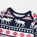Christmas Deer and Letters Print Navy Family Matching Long-sleeve Pajamas Sets (Flame Resistant)  image 3