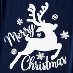 Christmas Deer and Letters Print Navy Family Matching Long-sleeve Pajamas Sets (Flame Resistant)  image 6