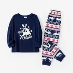 Christmas Deer and Letters Print Navy Family Matching Long-sleeve Pajamas Sets (Flame Resistant)  image 5