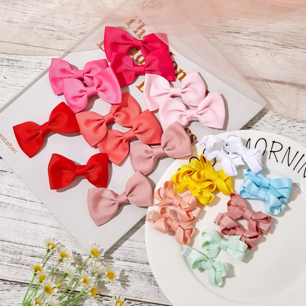 12-pack Bow Knot Decor Hair Clip per ragazze (multicolore disponibile) big image 6