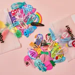 25-pcs Cute Candy Color Cartoon Design Hair Clips for Girls Color block image 5