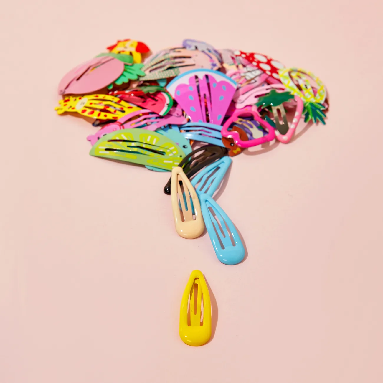 25-pcs niedliche Candy Color Cartoon Design Haarspangen für Mädchen Farbblock big image 1
