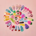 25-pcs Cute Candy Color Cartoon Design Hair Clips for Girls  image 1