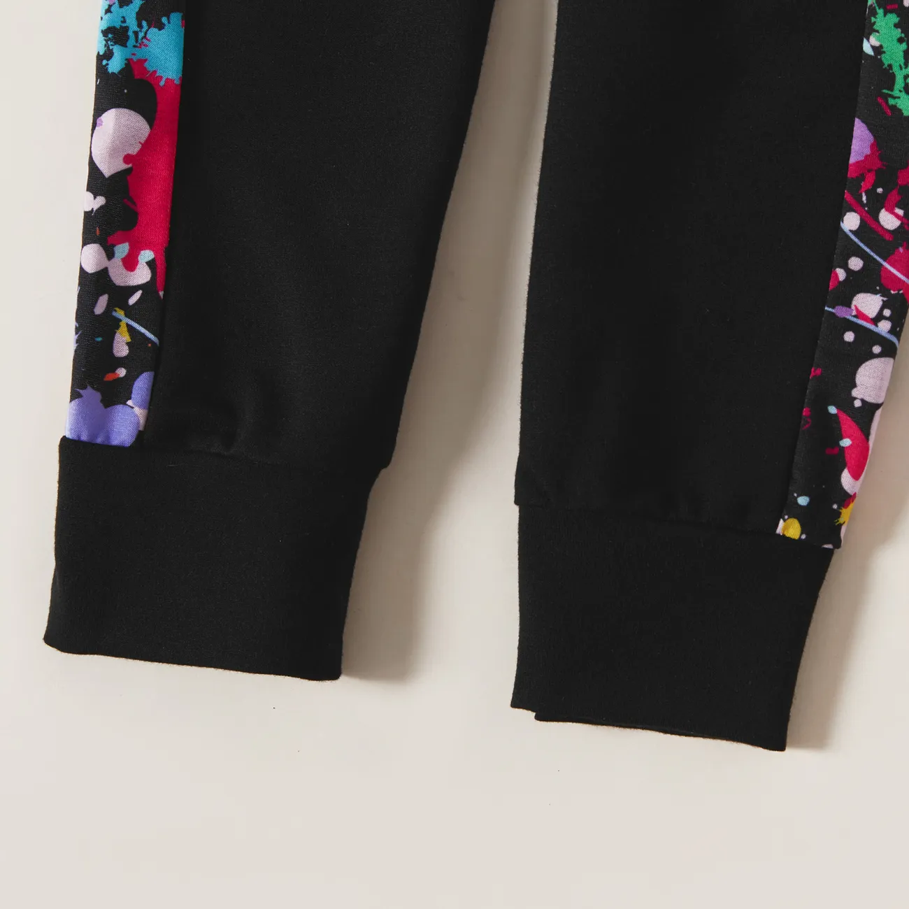 2 pezzi Bambini Set Ragazzo Tie-dye Completo pantalone maniche lunghe Nero big image 1