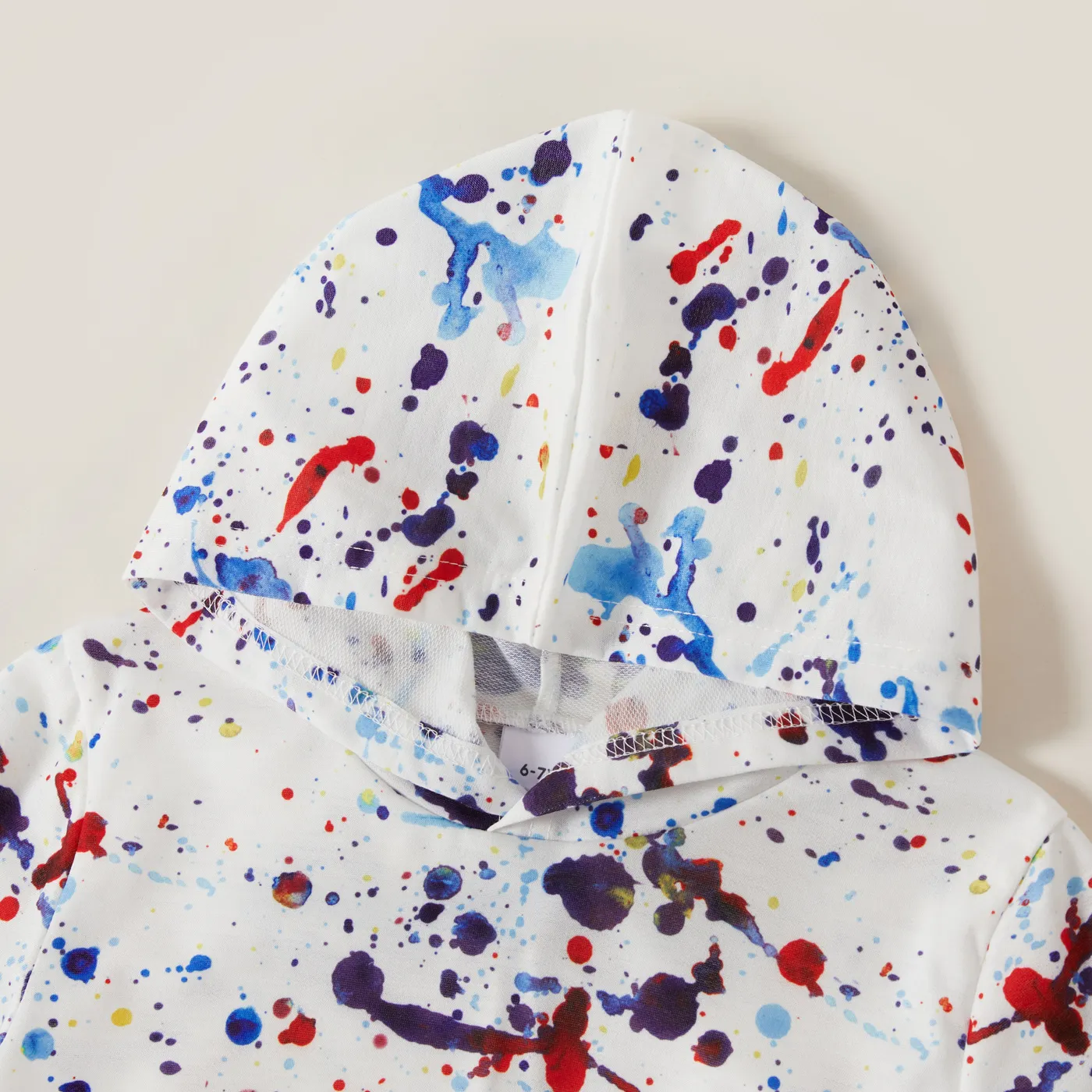 2-piece Kid Boy Painting Print Hoodie and Elasticized Pants Casual Set  image 4