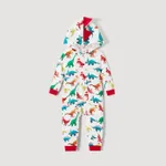Christmas Dinosaur Print Family Matching Long-sleeve Hooded Onesies Pajamas Sets (Flame Resistant)  image 6