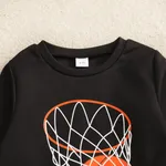 2-piece Kid Boy Ball Print Pullover Sweatshirt and Colorblock Pants Set  image 5