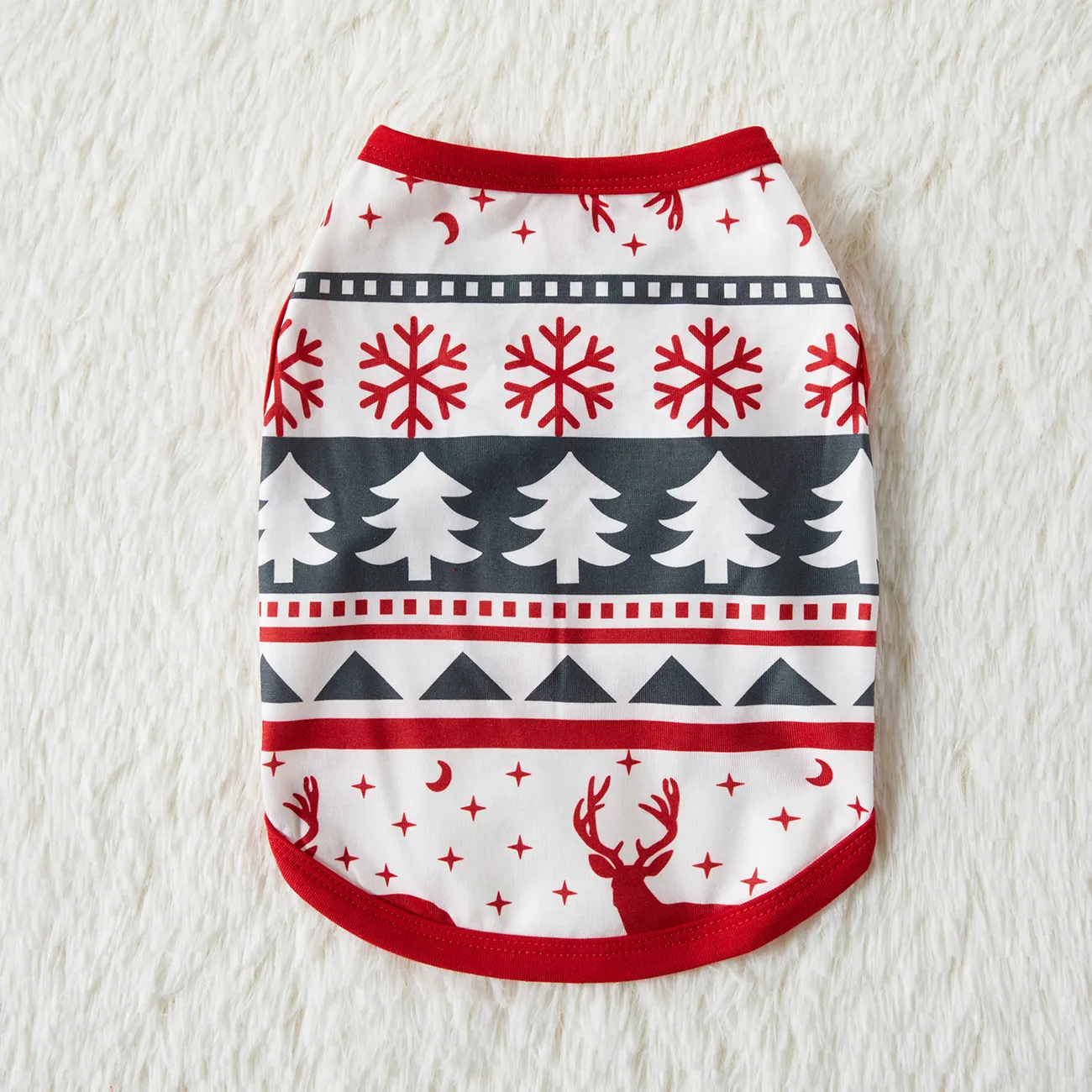 Natal Look de família Manga comprida Conjuntos de roupa para a família Pijamas (Flame Resistant) Vermelho/Branco big image 1