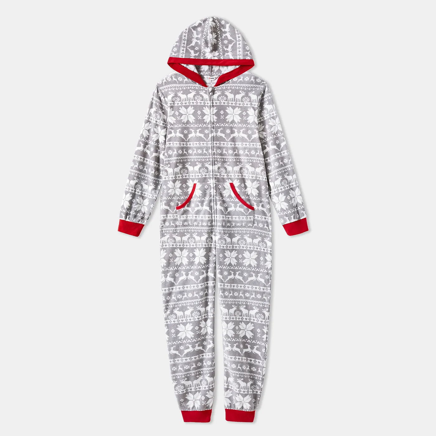 Natal Look de família Manga comprida Conjuntos de roupa para a família Pijamas (Flame Resistant) Cinzento Claro image 6