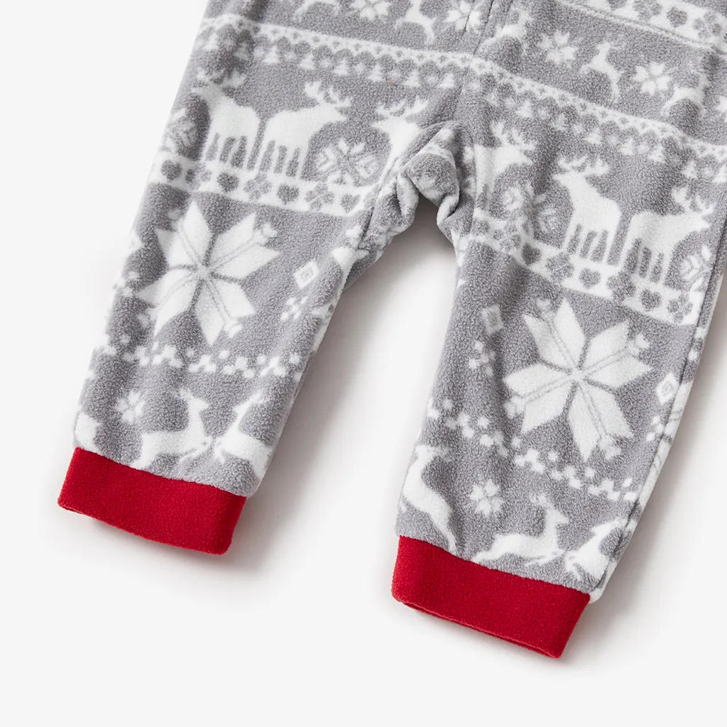 Natal Look de família Manga comprida Conjuntos de roupa para a família Pijamas (Flame Resistant) Cinzento Claro image 3