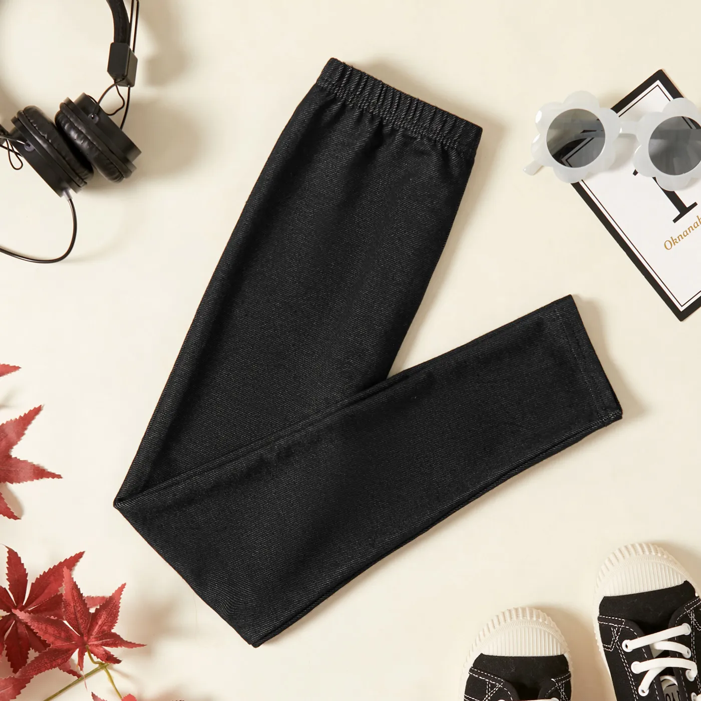 Kid Girl 100% Cotton Casual Elastic Denim Leggings  big image 11