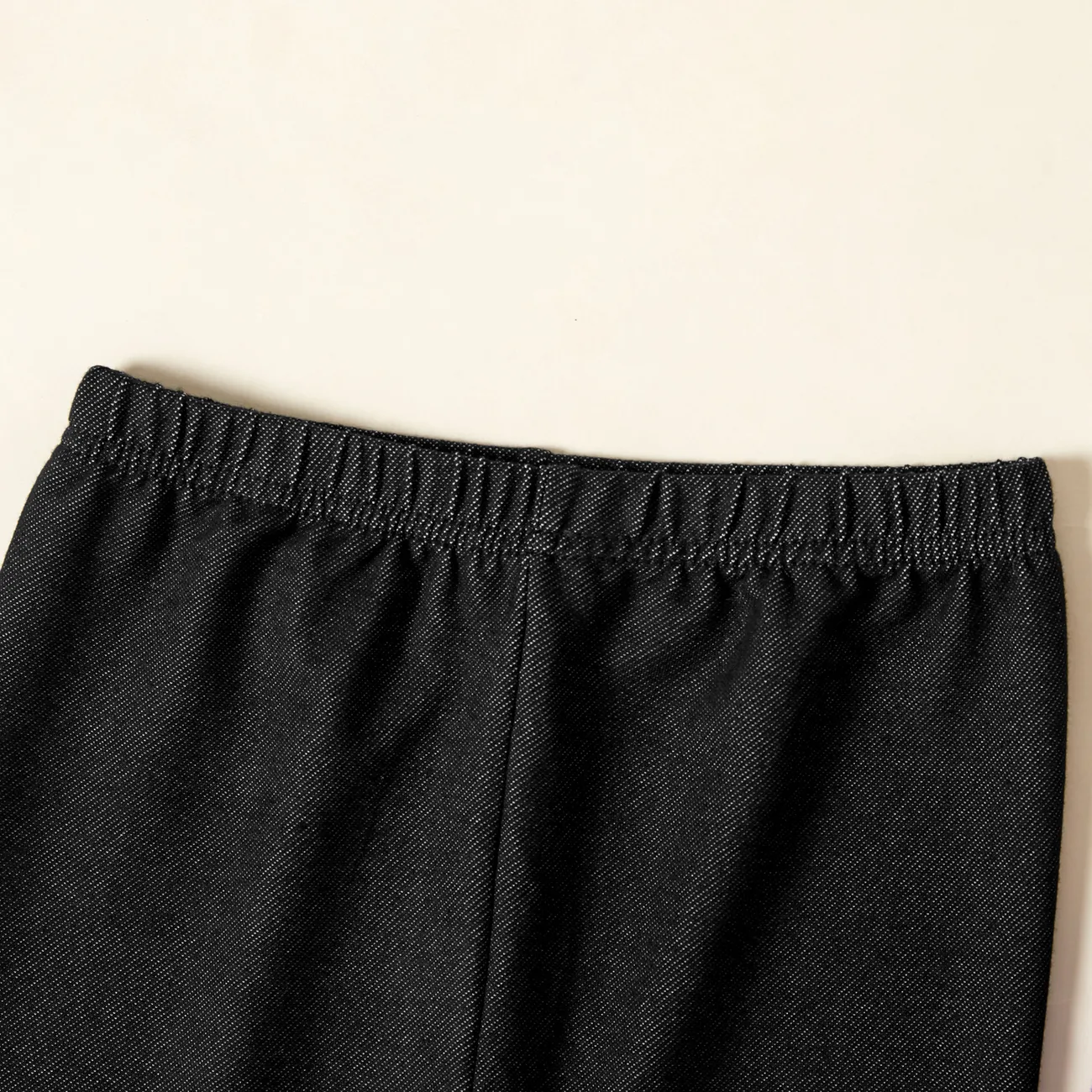 niño niña leggings de mezclilla elásticos casuales de algodón 100% Negro big image 1