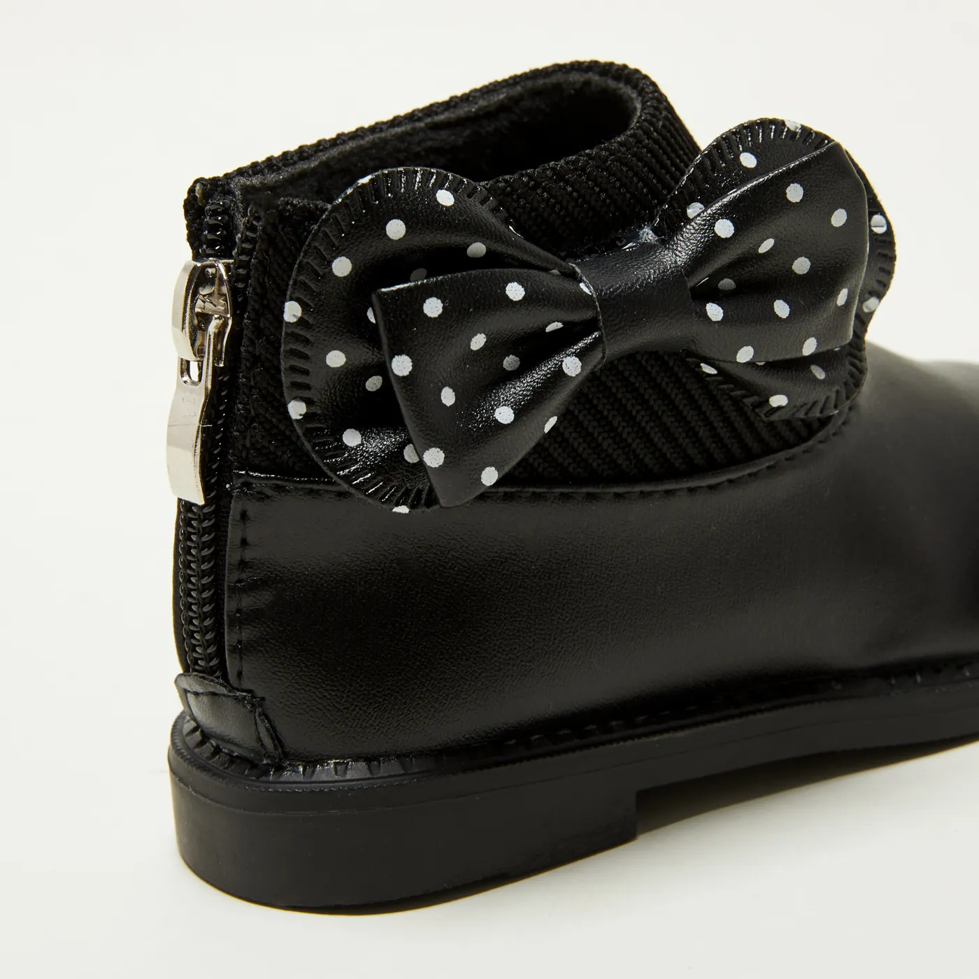 Toddler / Kid Polka Dots Bowknot Decor Back Zipper Knit Splicing Boots  image 5