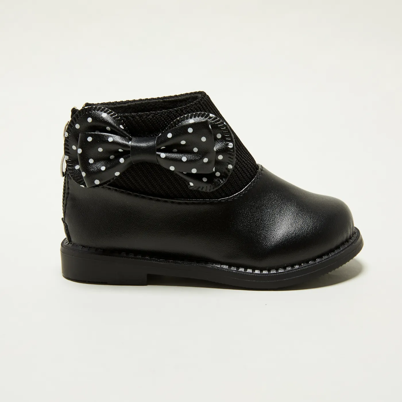 Toddler / Kid Polka Dots Bowknot Decor Back Zipper Knit Splicing Boots  image 4