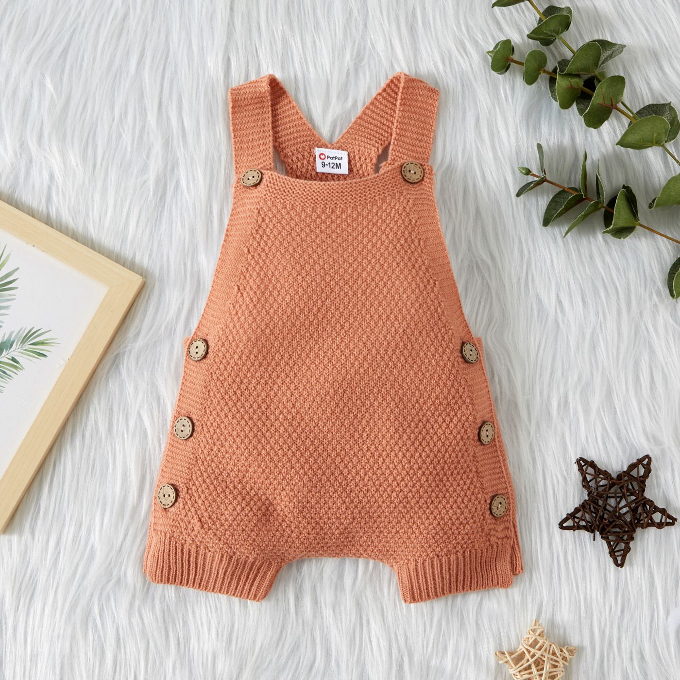 

Baby Boy/Girl Solid Sleeveless Knitted Romper Shorts