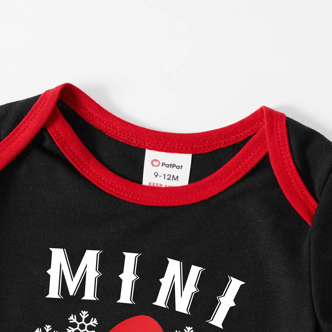Christmas Hat and Letter Print Black Family Matching Short-sleeve Plaid Pajamas Sets (Flame Resistant) Black image 6