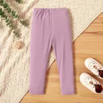 Toddler Girl Casual Solid Color Casual Pants Light Purple
