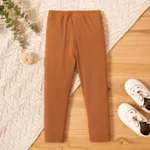 Toddler Girl Casual Solid Color Casual Pants Brown