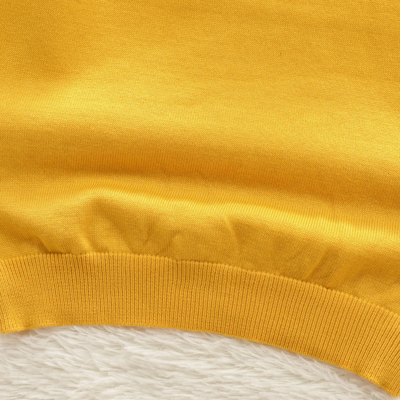 Chicos Unisex Color liso lana Suéter Amarillo big image 1