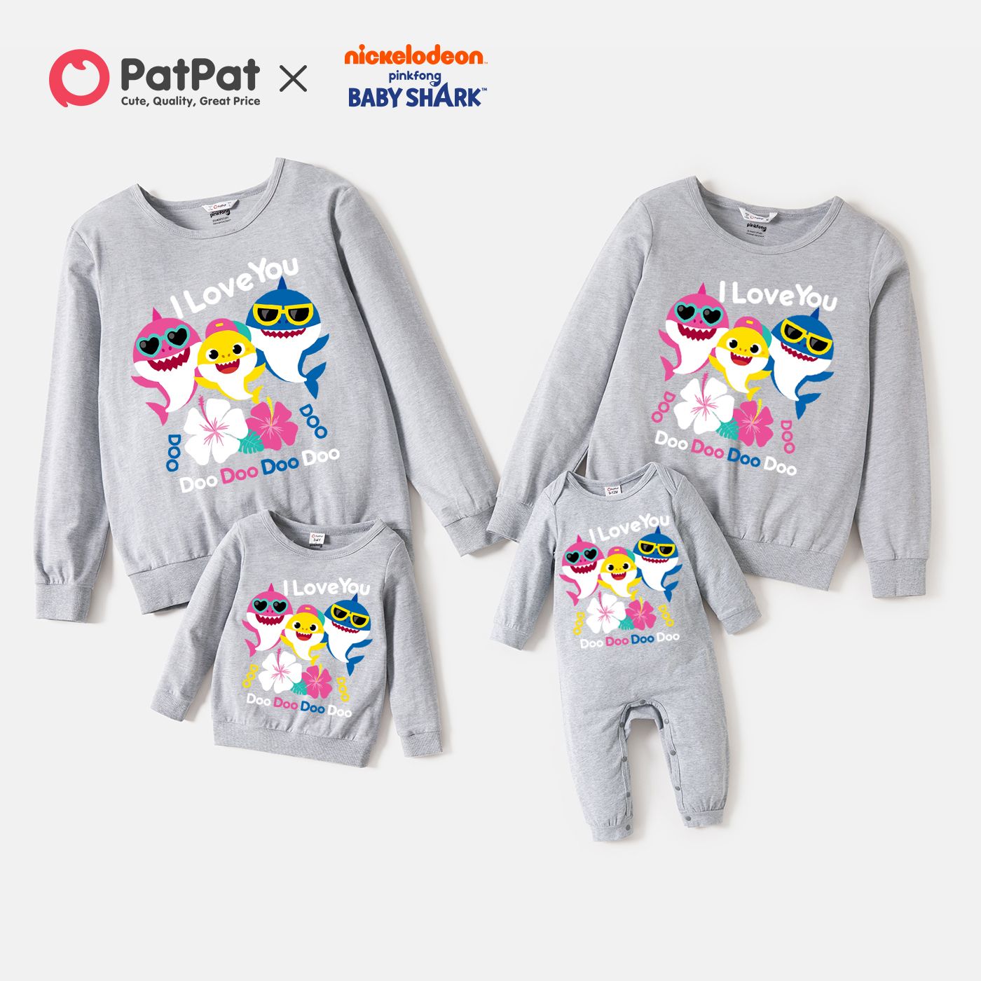 

Baby Shark Graphic Cotton Family Matching Sweatshirts