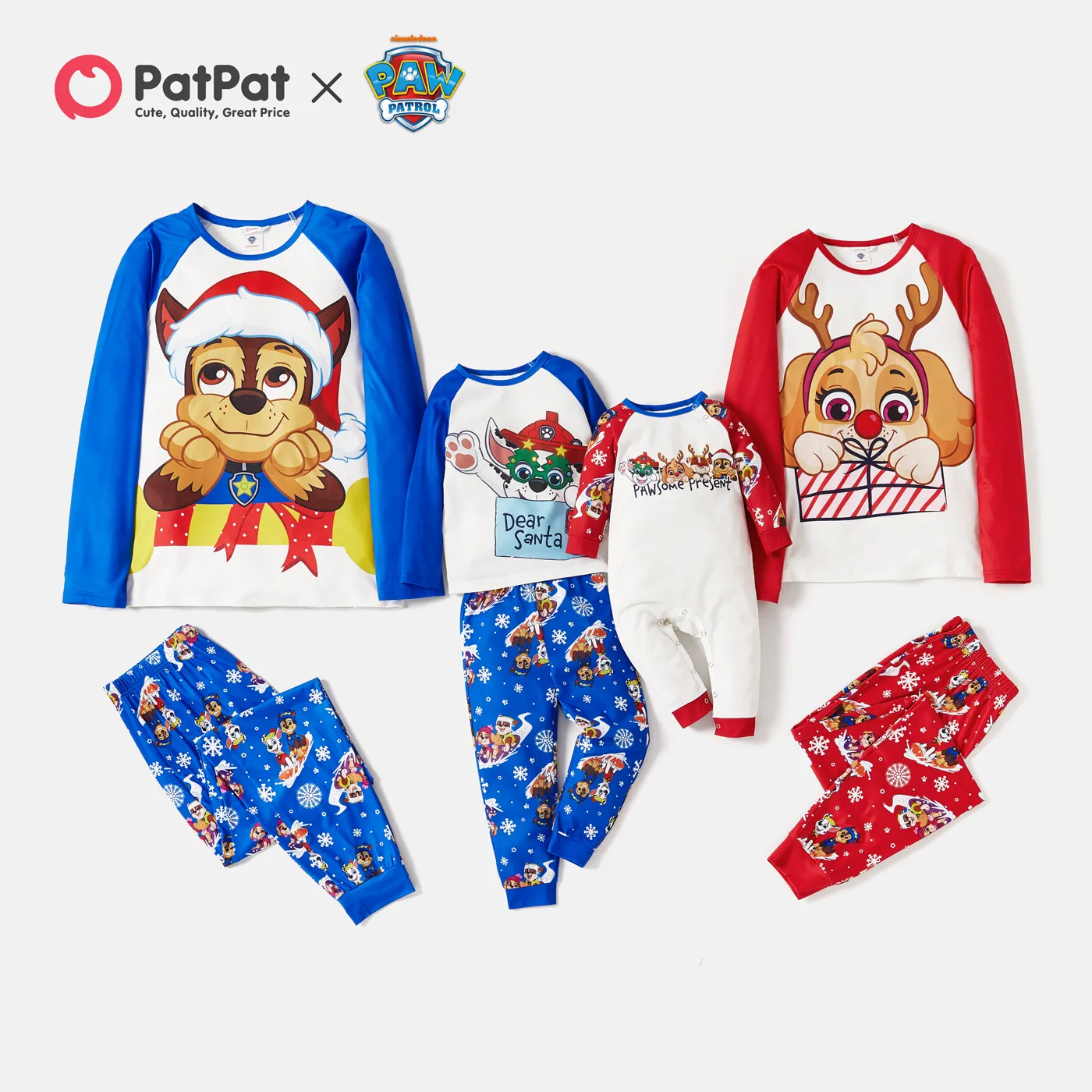 PAW Patrol Big Graphic Christmas Family Matching Pajamas Sets(Flame Resistant)